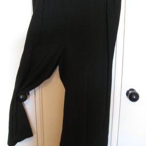 Caroline Rose 2X Career Wide Leg Pants Black Elastic Waist Fall Weight